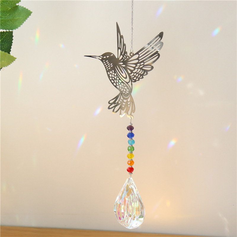 hot sale home decor diy hanging window metal sheet crystal rainbow maker wholesale prism