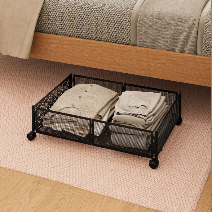 2 Pack Under Bed Storage with Wheels Foldable Underbed Storage Containers Bed Organizer