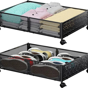 2 Pack Under Bed Storage with Wheels Foldable Underbed Storage Containers Bed Organizer