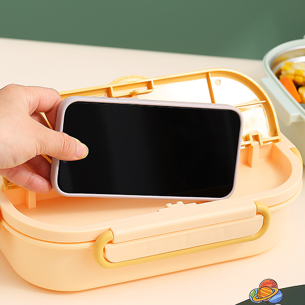 Leak proof insulated stainless steel bento lunch box container with bag for kids