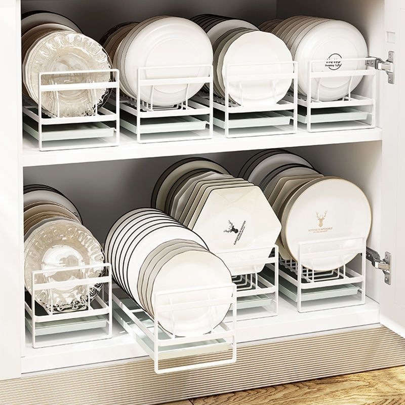 High quality dishes and bowls kitchen drain rack white black steel dish rack utensil storage holder shelf