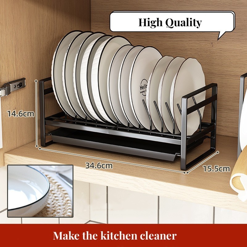 High quality dishes and bowls kitchen drain rack white black steel dish rack utensil storage holder shelf