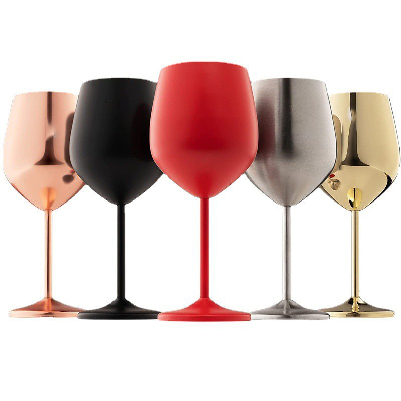 Wholesale customized 500ml durable holiday gift cocktail stainless steel stemless wine glasses