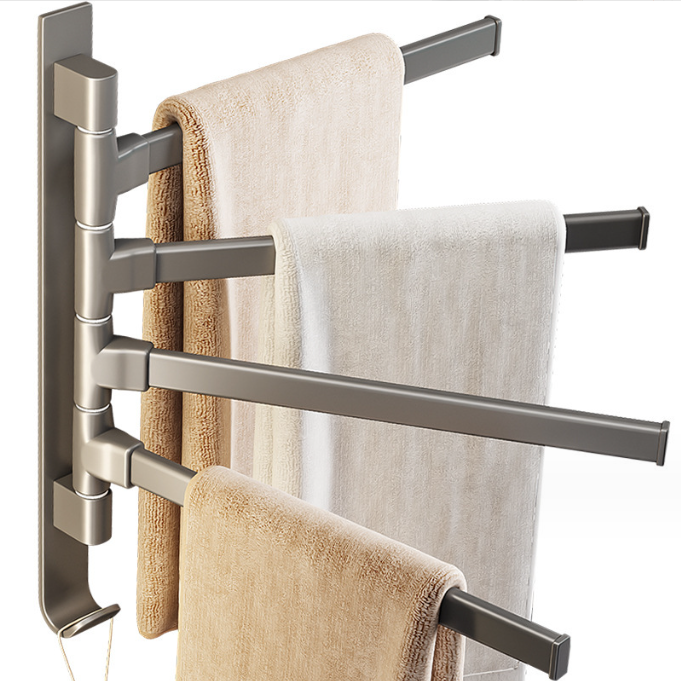 2023 Modern Rotatable Towel Bars Self Home Bathroom Wall Mounted Towel Rack