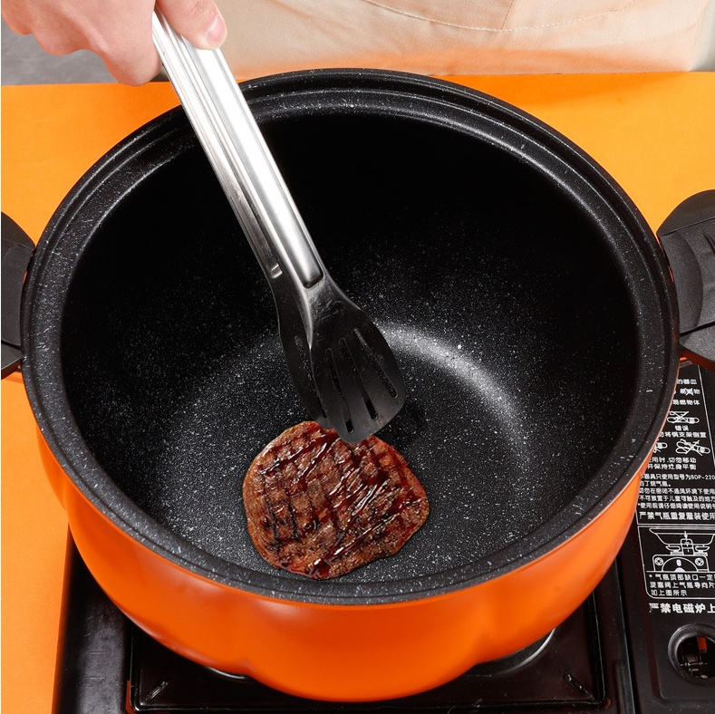 Wholesale Cookware 8L Large Capacity Cast Iron Non-stick Stew Soup Pot Pumpkin Shape Micro Pressure Cooker