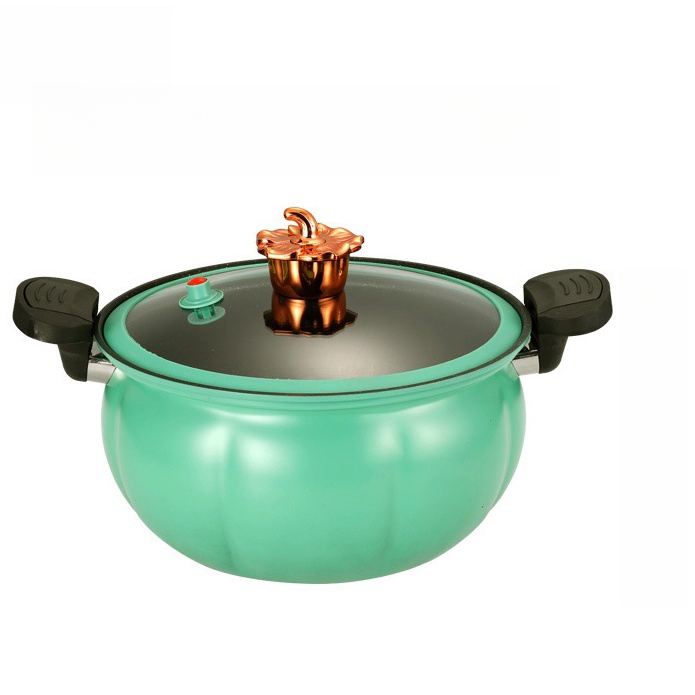 Wholesale Cookware 8L Large Capacity Cast Iron Non-stick Stew Soup Pot Pumpkin Shape Micro Pressure Cooker