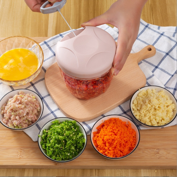 Portable 900ml Manual Hand Food Processor Onion Pulling Slicer Salad Vegetable Chopper