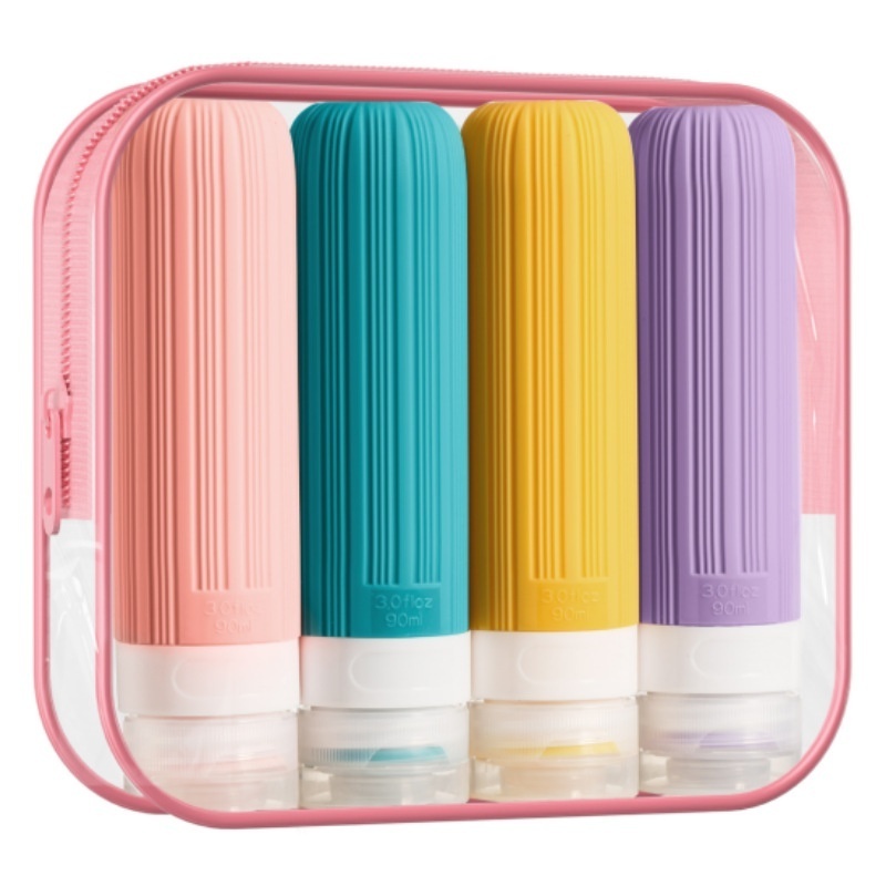 travel accessories food grade material refillable squeezable leak proof travel bottle kit for toiletries