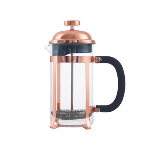 2024 new design espresso 1 Liter Cold Brew Heat Resistant Thickened Borosilicate Copper/Gold/Silver Coffee Pot