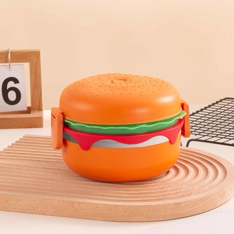 burger shaped lunch box for kids stainless steel bento children's school lunchboxes