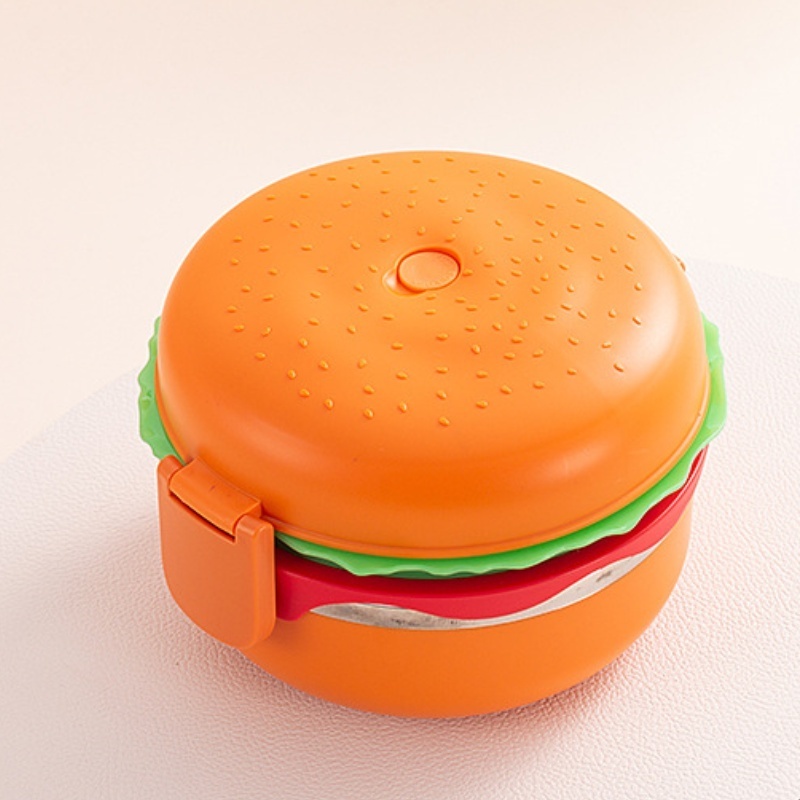 burger shaped lunch box for kids stainless steel bento children's school lunchboxes