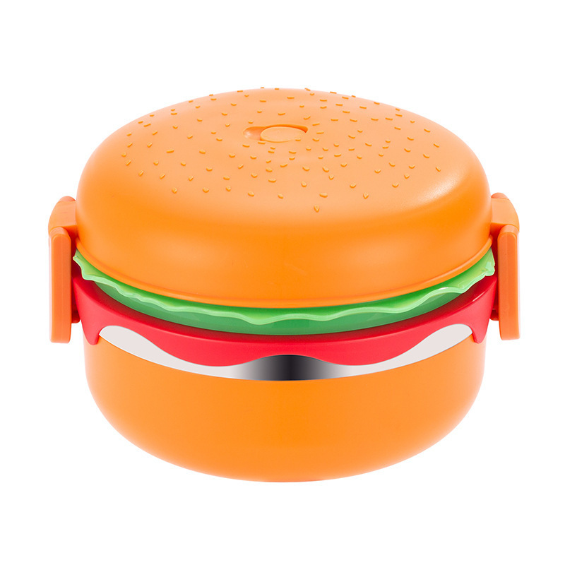 burger shaped lunch box for kids stainless steel bento children's school lunchboxes