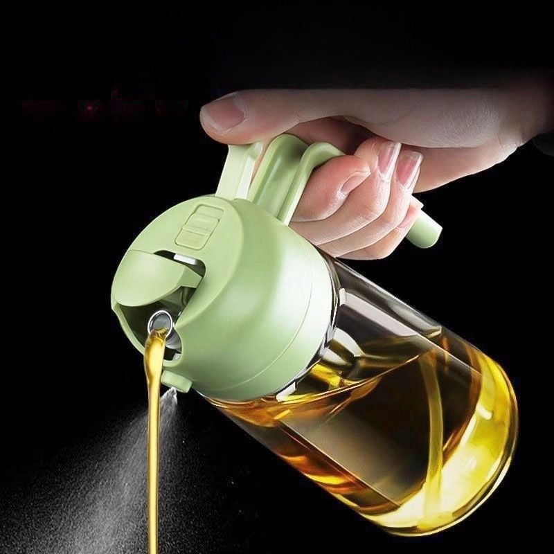 kitchen bbq cooking accessories 15oz 2 in 1 Glass olive Oil Dispenser bottle for cooking