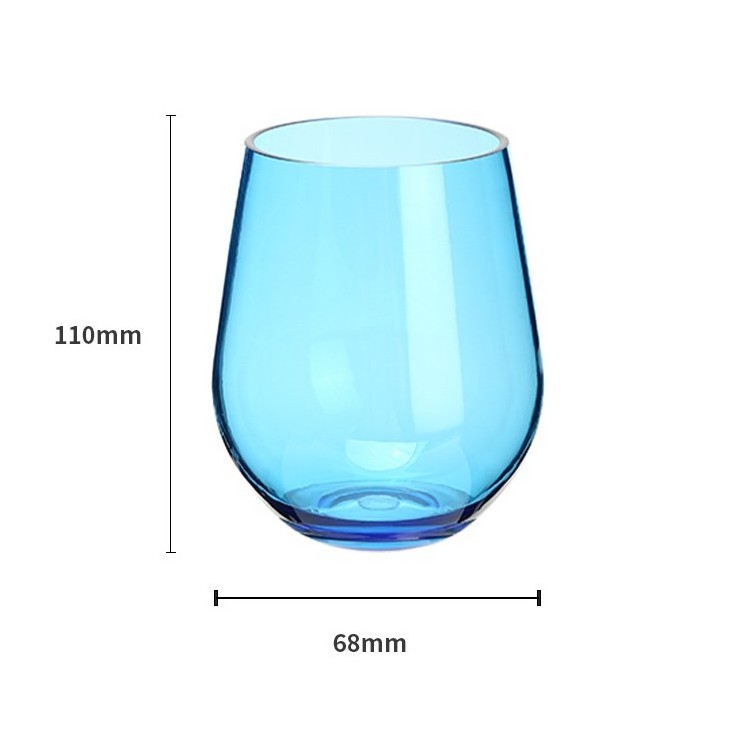 Personalized Reusable Plastic Colored Wine glasses for home parties Shatterproof plastic stemless whiskey glasses