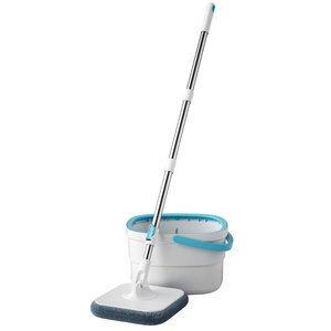 household New Mop and Bucket with Self Wringer Set 360 rotating magic Square microfiber floor cleaning mop