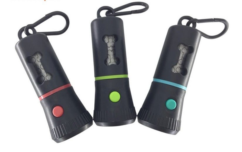 3 in 1 led flashlight pet 2 sets dog poop bag holder dispenser with led flashlight