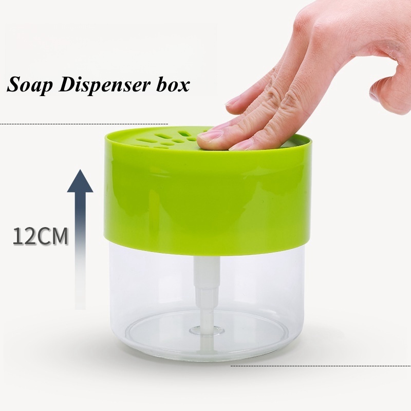 2024 New design Premium Quality 500ML plastic Dish Washing Soap Dispenser and Sponge Holder for Kitchen Sink