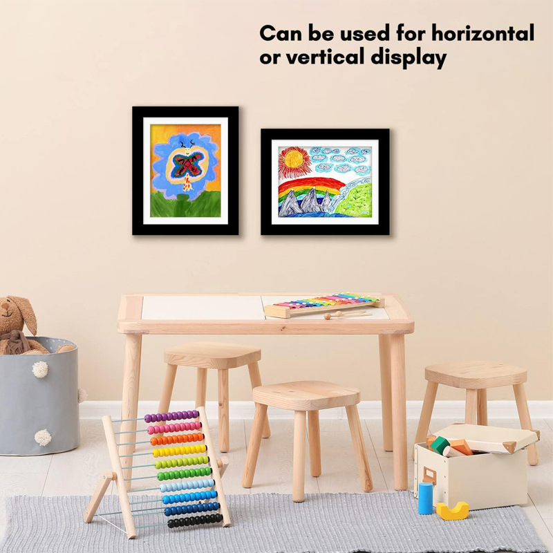 Kids Art Frames Horizontal and Vertical Art Display For Kids Artwork Front Opening Pictures Display for Kids Drawings Wall Decor