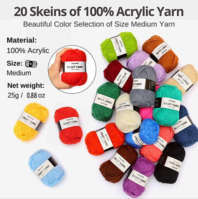 2023 68pcs full crochet starter kit diy crochet yarn kit for beginners with tangle free bag for adults and kids