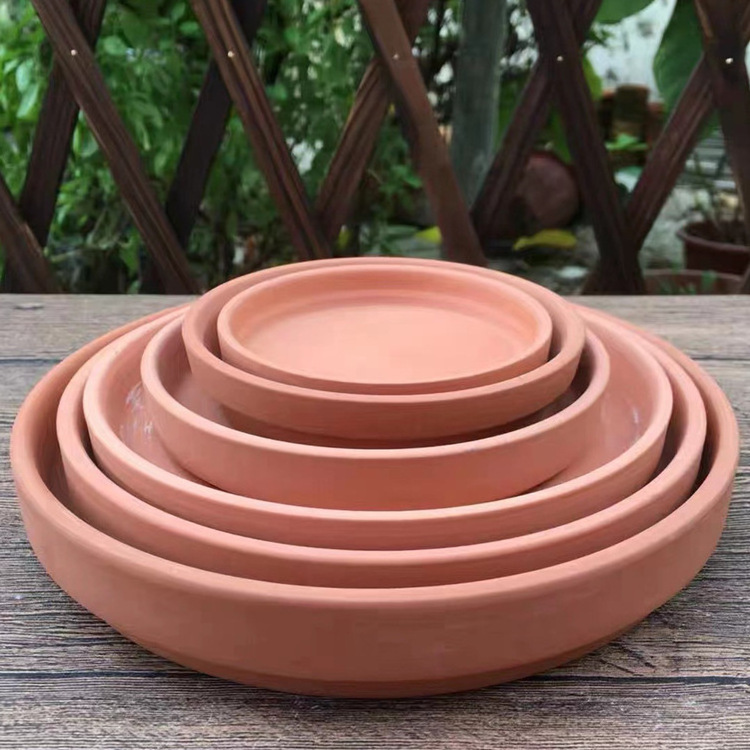 Wholesale multiple sizes garden clay Terracotta flower pots drain drip tray