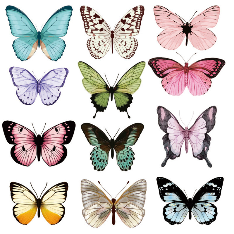 32pcs magnetic 3d party cake decorations butterflies pvc stickers decals butterfly wall stickers for girls kids baby bathroom