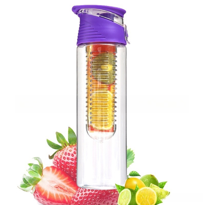 700ML/800ML BPA Free Plastic Fruit Infuser Water Bottle With Filter and handle lid