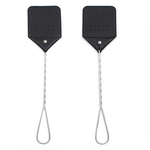 Wholesale PU Leather Fly Swatter Durable Mosquito Killing Tool Flyswatter Manual 2 Colors