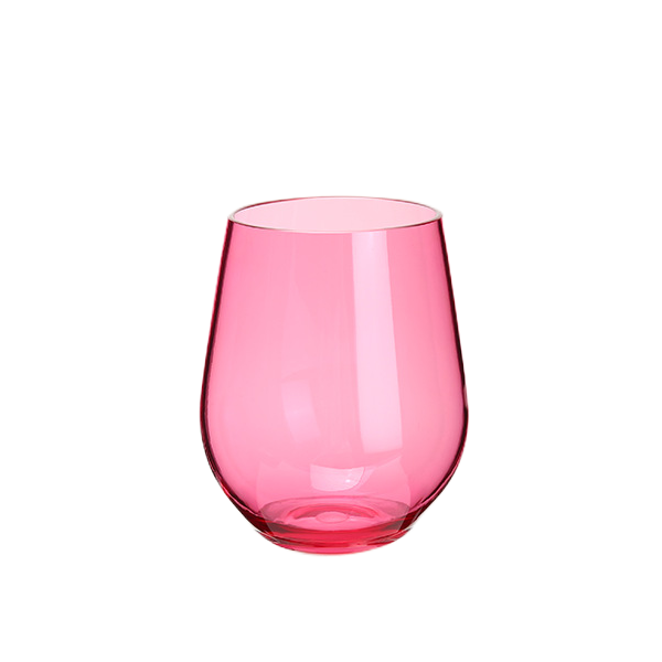 Personalized Reusable Plastic Colored Wine glasses for home parties Shatterproof plastic stemless whiskey glasses