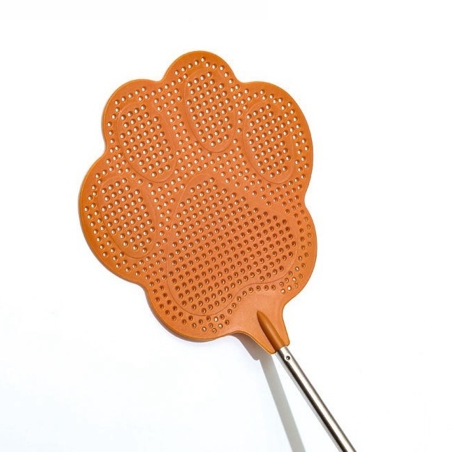 wholesale low price customized indoor plastic Fly Swatter with Stainless Steel Extendable Handles