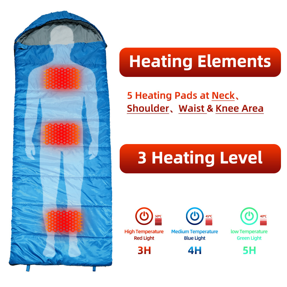 Camping Sleeping Bag Lightweight Waterproof Traveling and Outdoors Electric Heated Sleeping Bag