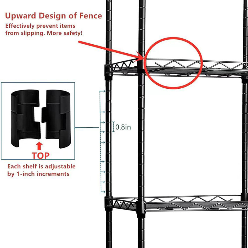 Laundry Bathroom Kitchen Pantry Closet Standing Storage Shelf Units 5-Wire Shelving Metal Storage Rack