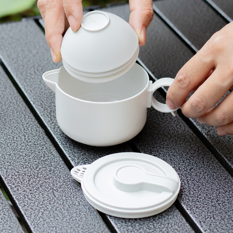 chinese travel tea set pp plastic teapot 1 pot 3 cups portable outdoor tea cup set