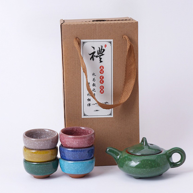 household Office handmade mini cute colorful chinese Porcelain Tea Cups Set with Teapot