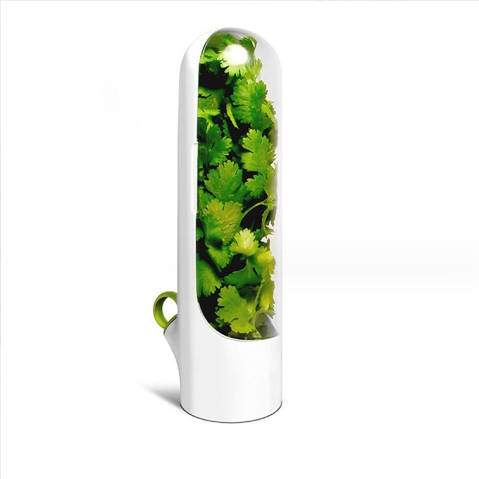 2023 New Product Herb Savor Storage Container Freshness Herb Keeper Transparent Refrigerator Herb Saver