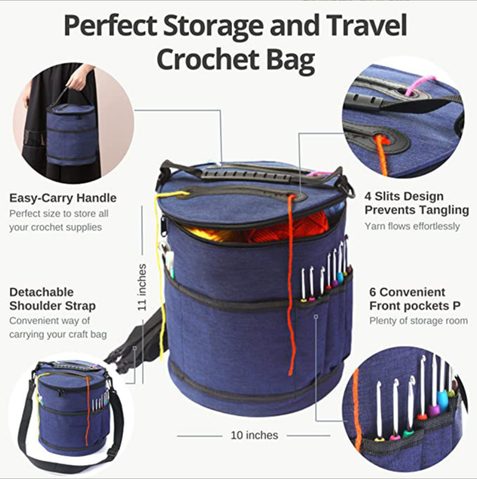 2023 68pcs full crochet starter kit diy crochet yarn kit for beginners with tangle free bag for adults and kids