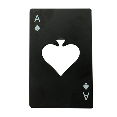 Portable Stainless Steel Ace Spades Flat Credit Poker Card Beer Bottle Opener