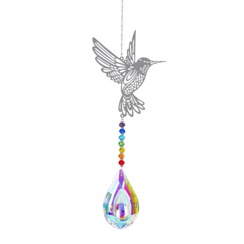 hot sale home decor diy hanging window metal sheet crystal rainbow maker wholesale prism