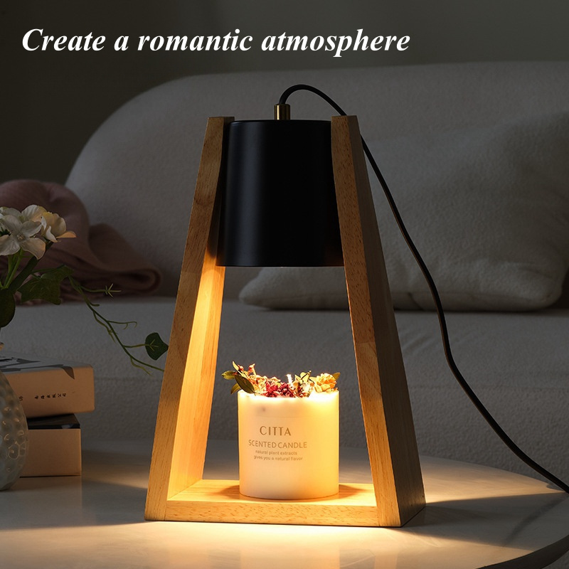 Hot Sale Electric Wooden Melt Lamp Shape Scented Candle Tart Wax Warmer Wax Melter For Home Fragrance Night Light