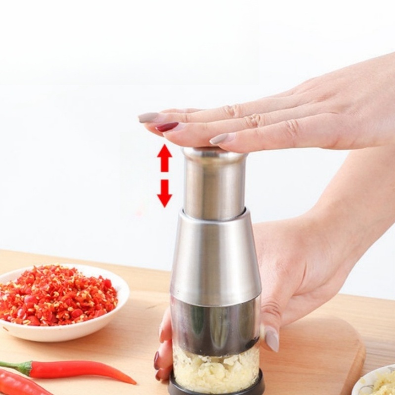 Multi-Functional Manual Garlic Press Hand-Pressed Stainless Steel Kitchen Crusher