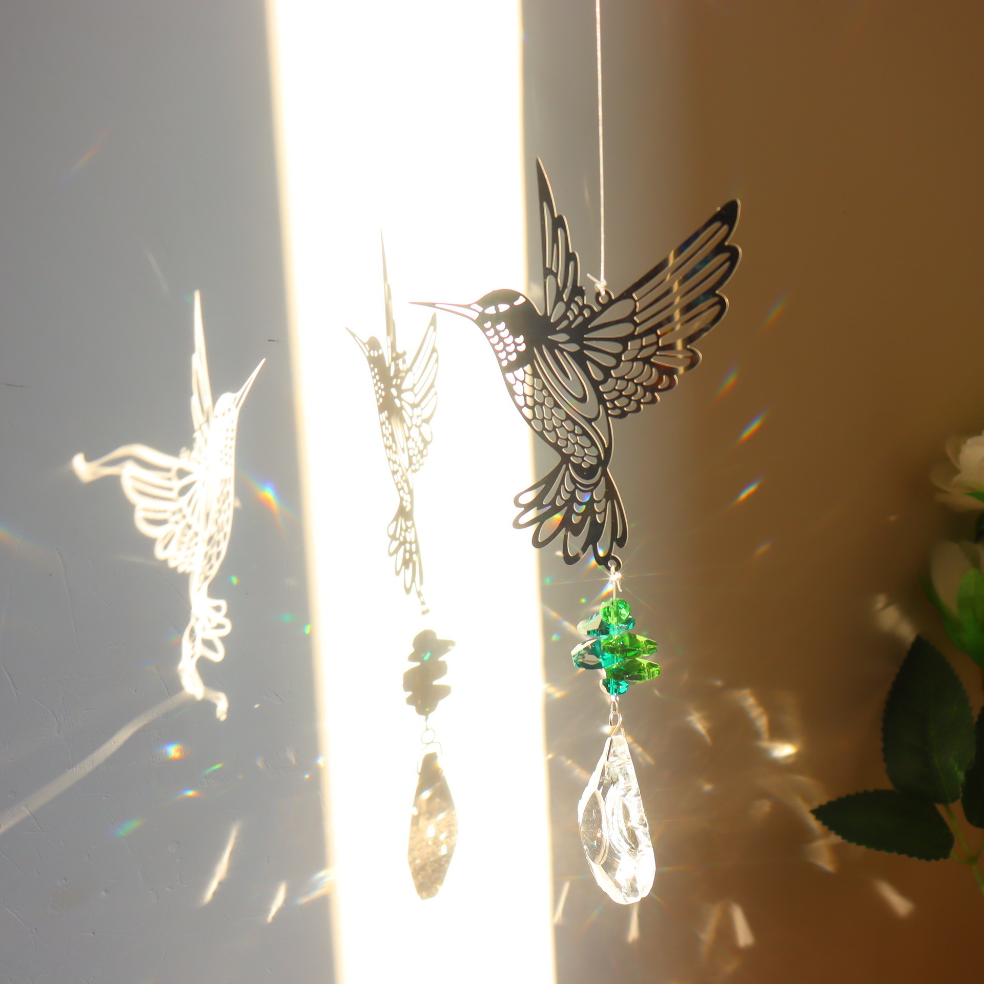 hot selling diy indoor window decor metal sheet suncatcher crystal suncatchers pendants