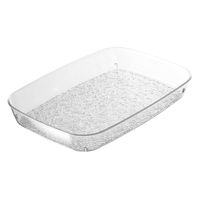 wholesale luxury rectangle round Thickened clear Acrylic Snack fruit organizer storage serving tray