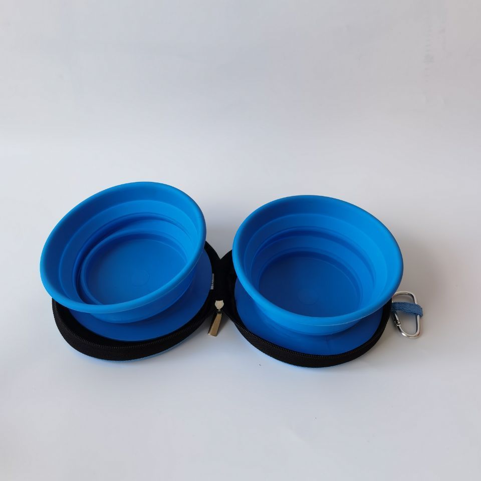 wholesale silicon folded portable silicone travel dog bowl silicone pet dog feeder bowls