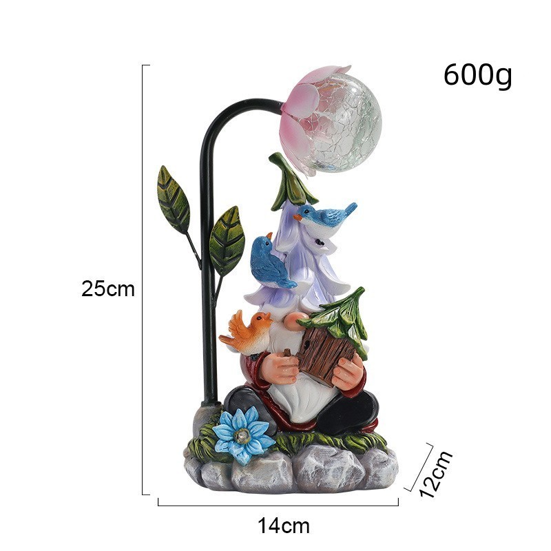 Cute Resin Solar Powered garden Fairy Angel decoration outdoor with lights