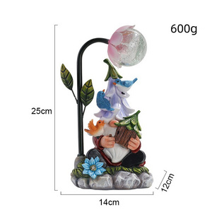 Cute Resin Solar Powered garden Fairy Angel decoration outdoor with lights