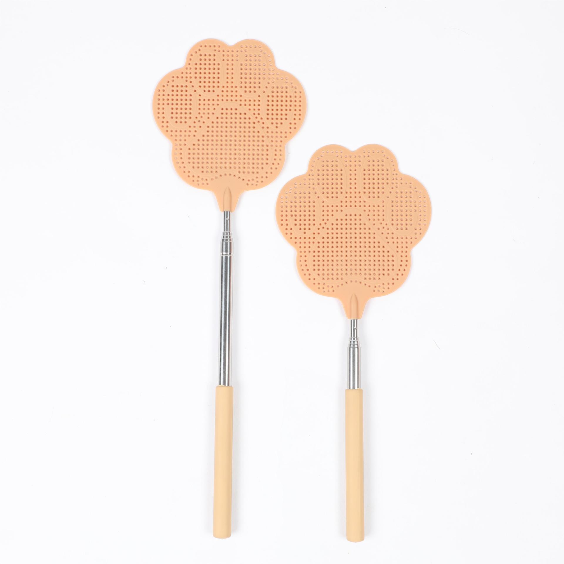 wholesale low price customized indoor plastic Fly Swatter with Stainless Steel Extendable Handles