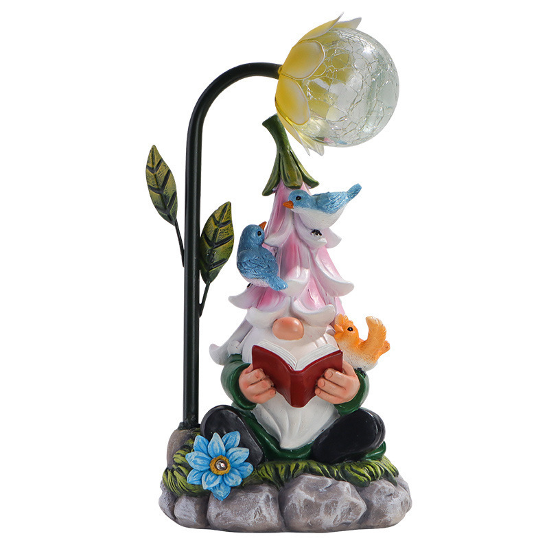 Cute Resin Solar Powered garden Fairy Angel decoration outdoor with lights