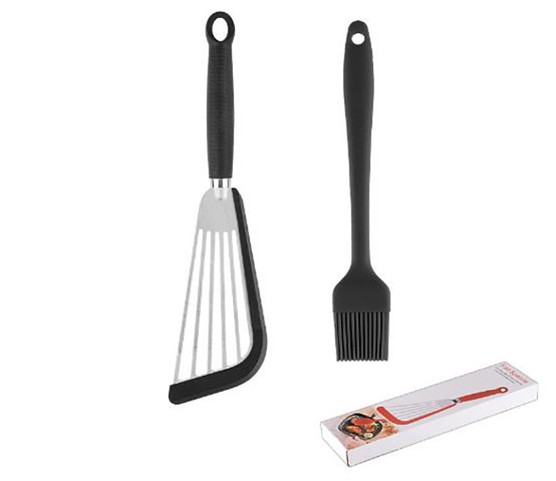 wholesale Custom Kitchen Utensils Fish Shovel Spatula Stainless Steel Cooking Fish Spatula With Silicone Handle