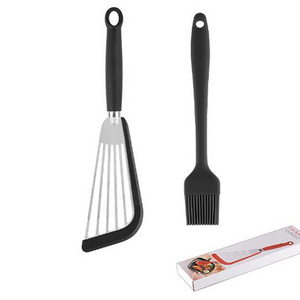 wholesale Custom Kitchen Utensils Fish Shovel Spatula Stainless Steel Cooking Fish Spatula With Silicone Handle