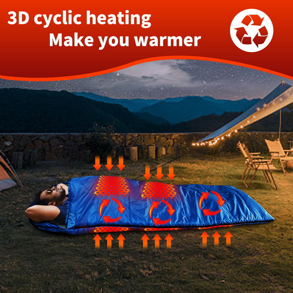 Camping  Sleeping Gears Winter Blanket Waterproof Electric Heating Warmth usb heating sleeping bag