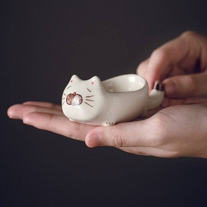 Japanese cute cat tableware restaurant ceramic crockery stoneware dipping ceramic soy sauce dish